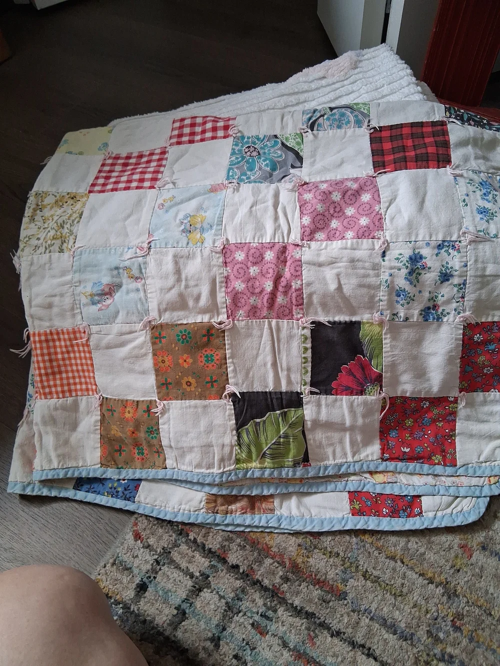 Huge Vintage Crib Quilt/ Blanket/ Bedspread Lot Chenille, Sunbonnet, Care Bear..